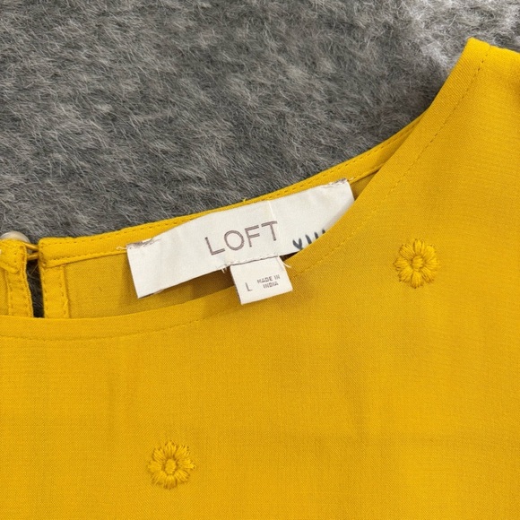 LOFT Boho Mustard Front Tie Blouse - Picture 3 of 9